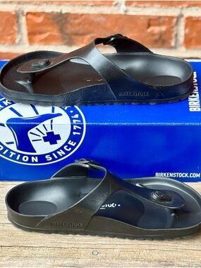 Birkenstock Gizeh EVA Black Thong Flip Flops Sandals Sz 8/39